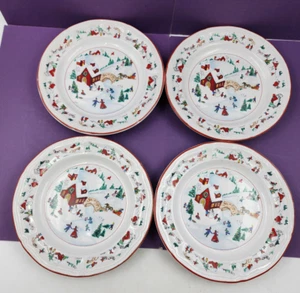 4 Farberware White Christmas #391 Salad Plates 8" By Katherine Babanovsky - Picture 1 of 3