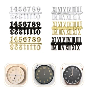 6 Pcs Digital Clock Repair Kit Wall Clock Accessories Gold Number Stickers Suite - Picture 1 of 12
