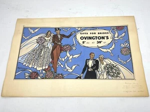 Marcel Hemjic Art Deco Watercolor Maquette for New York Bridal Shop Ad 1925 - Picture 1 of 5