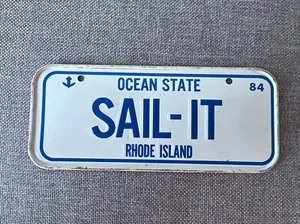 Cereal Premium Bicycle Mini License Plate Rhode Island Sail-It Wheaties 5x2” - Picture 1 of 2
