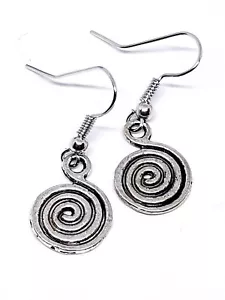 Swirl Spiral Earrings Bohemian Ethnic Womens Ladies Drop Dangle Jewellery Gift - Picture 1 of 13