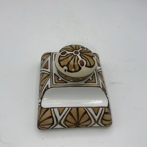Vintage Porcelain Hand Painted Art Nouveau Inkwell Stand Noritake Nippon
