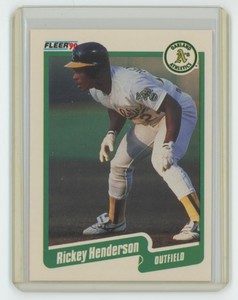 1990 Fleer Rickey Henderson . Oakland Athletics #10