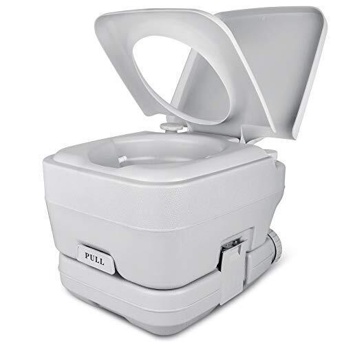 YITAHOME Portable Travel Toilet RV Double Watwer Outlets+Handle Flush Pump