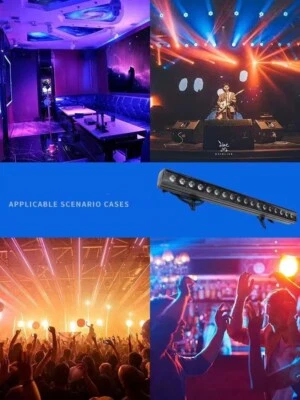 18x18W DMX LED BAR RGBWA+UV Wall Washer Indoor Use Stage Disco Lights pixel - Image 1 of 4