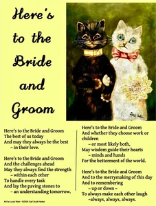 To Bride and Groom 8.5x11" Photo Print Wain Cat Art, Harker Poem Poster Signed - Picture 1 of 2