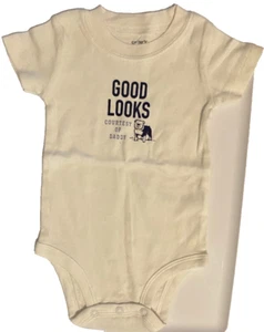 Off White Infant 9M One Piece BullDog Good Looks Cortesía de Daddy Mangas Cortas - Imagen 1 de 11