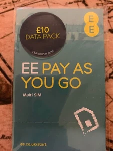 EE Pay As You Go Slim Card 10£ - Standard Micro & Nano Included - Picture 1 of 2