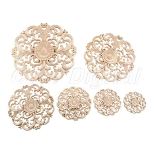 Wood Carving Decal Wall Door Furniture Hardware Onlay Applique Frame Unpainted - Picture 1 of 30