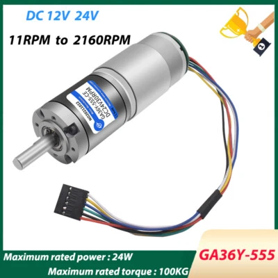 GA36Y-555 Planetary Geared Motor DC 12V 24V High Torque Reversible with Encoder - Bild 1 von 4