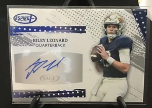 Autógrafo azul Sage Aspire 2025 novato Riley Leonard Colts - Imagen 1 de 1
