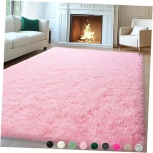 8x10 Area Rugs for Living Room Large Fluffy Rugs for Bedroom, 8ft x 10ft Pink - Picture 1 of 7
