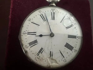 PG DENIER Pocket Watch Man Woman Manual Winding 8 on Hydraulic To Keys Works - Picture 1 of 10