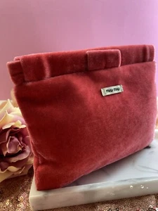 MIU MIU beauty pouch bag pochette morbida rosso fragola borsetta - Foto 1 di 5