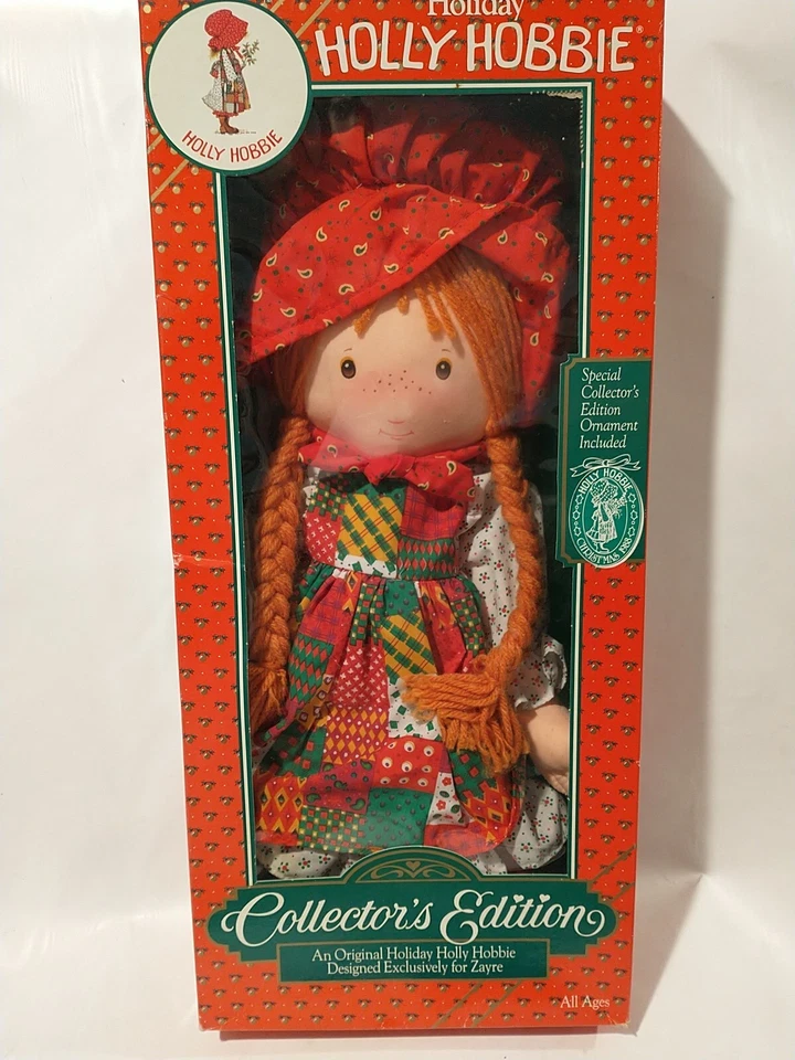 Vintage 1988 Holiday Holly Hobbie Collectors Edition Doll W/ornament