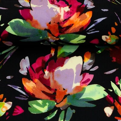 1m x 1,40m Malis Webware Viskose Blumenmuster - Bild 1 von 3