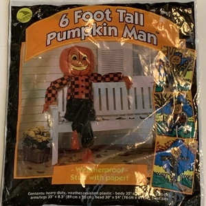 SunHill Vintage 1995 Halloween Big 6’ Ft Tall Pumpkin Man Yard Decoration - Picture 1 of 4