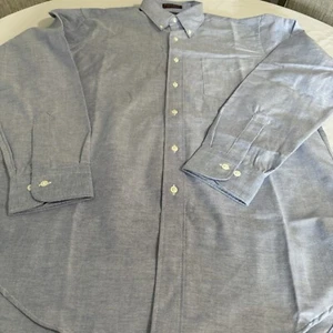 Chaps Ralph Laren Mens Size 16  34-35 Blue Button Down Long Sleeve Shirt New - Picture 1 of 5