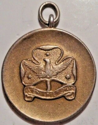  Greece , Greek ,1966  Boy Scouts Commémorative Gild Silver Medal, Pin , Badge. - Image 1 of 3