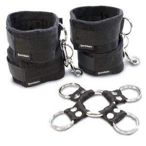 5 Piece Hog Tie And Cuff Set Wrist Ankle Restraint Bondage BDSM Kinky Sex Kit - Picture 1 of 7