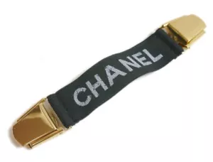 Auténtico brazalete CHANEL logotipo lona #135 - Imagen 1 de 9