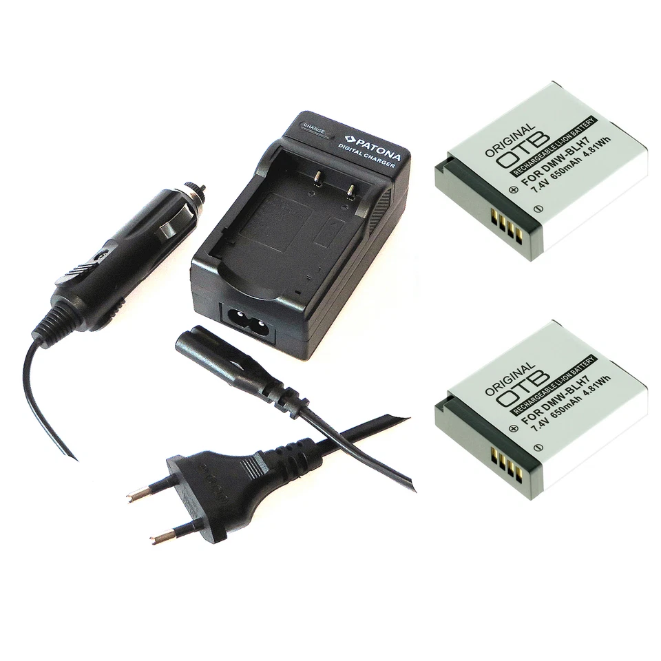 2x Akku und Ladegerät für Panasonic Lumix DMC-LX15 DC-GX800 DC-GX880 DMW-BLH7E - Bild 1 von 1