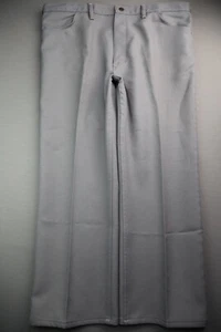 Vintage Men's Wrangler Polyester Pants Boot Cut USA Gray Size 42x30 (Msr 41x27) - Picture 1 of 6