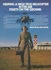 1987 Vintage U.S. Army Recruiting Magazine Ad Apache Attack Helicopter AH-64 87