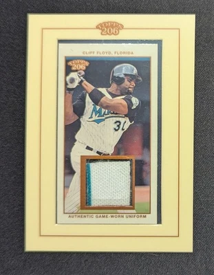 Camiseta deportiva Cliff Floyd 2002 Topps 206 usada en juegos reliquias enmarcadas #TR-CF Miami Marlins Foto 1 de 4