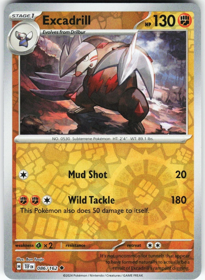Excadrill - 086/162 Pokemon SV05: Temporal Forces Reverse Holo Uncommon NM - Image 1 of 2