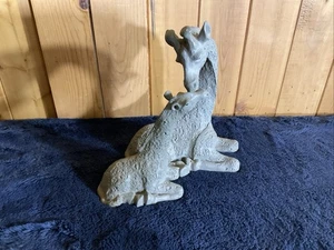 Vintage signierte Delfino Künstler Mutter Giraffe mit Kind Figur - signiert - Bild 1 von 8