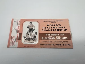 Muhammad Ali gegen Cleveland Williams vor Ort Original Vintage Boxing Ticket Stub - Bild 1 von 2