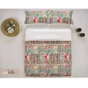 Copriletto matrimoniale stampato shabby cuori rose 2 piazze Neith primaverile - Picture 1 of 2