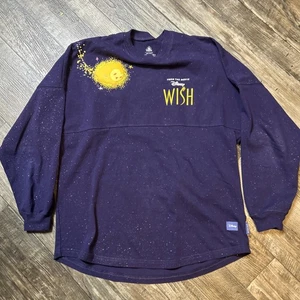 Disney Spirit Jersey Adult S Purple Yellow Wish Star Movie Parks Glitter - Picture 1 of 5