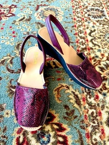 Kenneth Cole REACTION Damen-Sandale feine Glasschlange burgunderrot schwarz Größe 7 - Bild 1 von 6