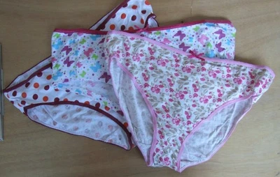 Pack de tres bragas bragas talla 14-16 multicolor 100% algodón. Foto 1 de 4
