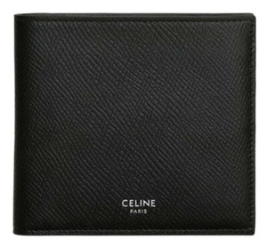 Celine Paris Grained Black Billfold Calfskin Leather Wallet  - Picture 1 of 5