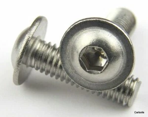 Tornillos de cabeza de brida de botón de zócalo Allen pernos de zócalo A2 ACERO INOXIDABLE PLATA - Imagen 1 de 4