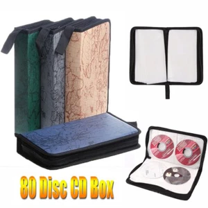 80 Manches Disque CD DVD Disque Housse de Transport Support Protecteur Sac de Rangement Portefeuille Reliure - Photo 1/11