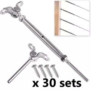 1/8"Cable Railing Kit 30 Pack T316 Stainless Steel Adjustable Angle Marine Grade - Picture 1 of 13