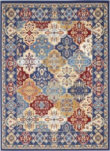 4' X 6' Blue Floral Power Loom Non Skid Area Rug - Picture 1 of 1