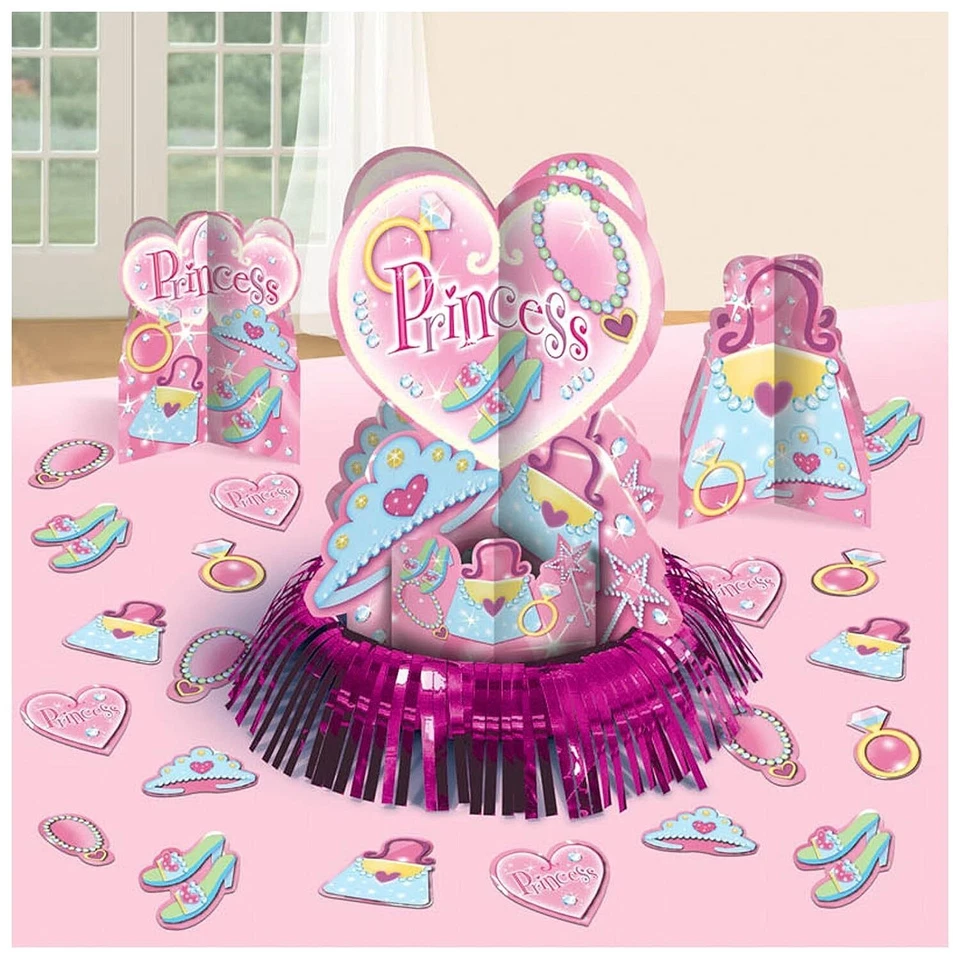 Sparkling Princess Pink Fancy Girls Kids Birthday Party Table Decorating Kit - Image 1 of 1