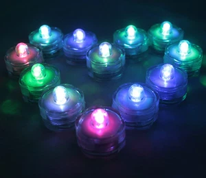 New 12 pcs Multi-Color Changing underwater LED Submersible Candles LED tealights - Picture 1 of 12