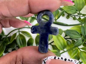Sodalite ankh - standing sodalite ankh - 1.2" sodalite ankh - natural sodalite - Picture 1 of 10