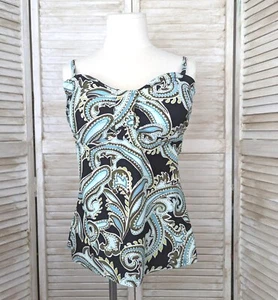 Croft & Barrow Women's Size 16 Tankini Swim Top Adj Straps Multicolor Paisley - Picture 1 of 14