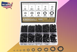 8.8 Alloy Steel Lock Washers Kit - 9 Sizes (M2-M12) - 1000pcs - Picture 1 of 7