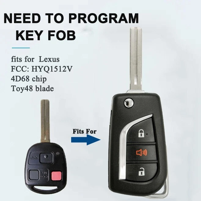 Llave abatible mejorada para Lexus GX470 2002-2008 HYQ1512V 4D68Chip mando a distancia para coche llavero Foto 1 de 4
