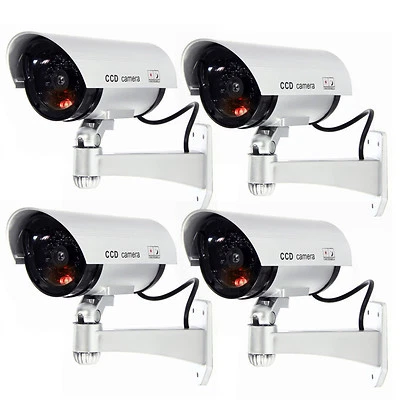 4 Pack IR Bullet Fake Dummy Surveillance Security Camera CCTV Record Light S1-4 - Image 1 of 4