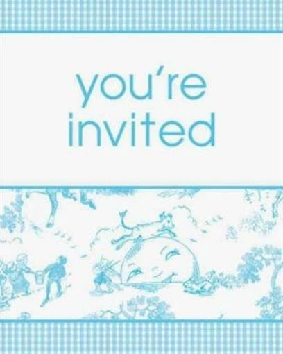 Nursery Toile Baby Shower Invitations 25 Per Pack Boys Baby Shower Invites - Image 1 of 1