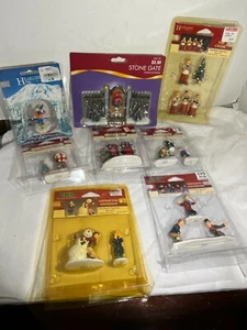 Lot of 8 NEW Vintage LEMAX Village Collectibles Figures Choir Boy Sking Snowman - Picture 1 of 6